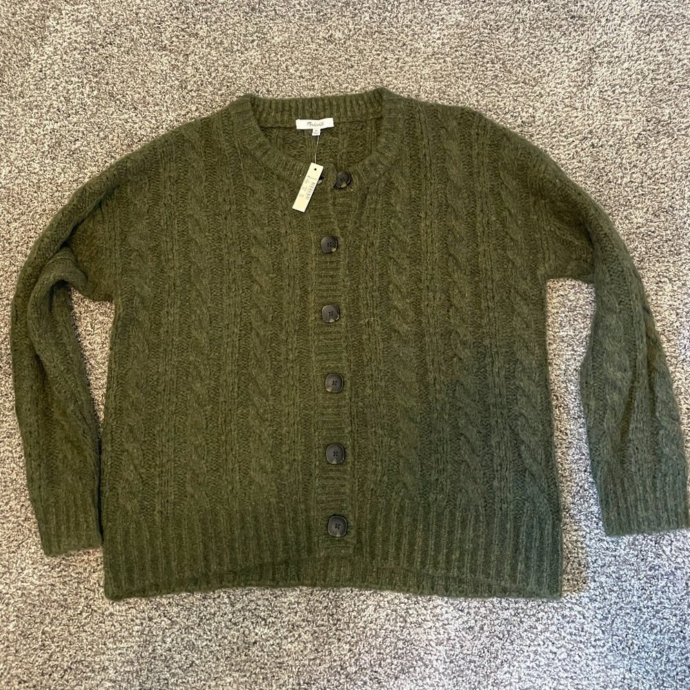 Deep Green Madewell Grandpa Knit Cardigan (NWT)